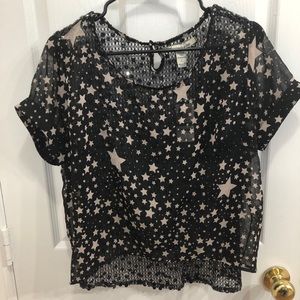 American Rag - black - star and sequins shirt